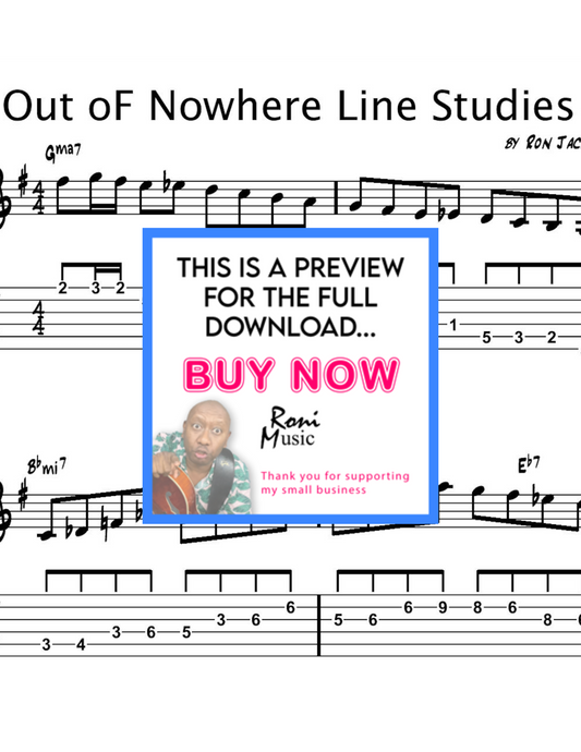 "Out of Nowhere" Line Studies | 6-String Guitar Lesson | Jazz Phrasing and Improvisation Techniques