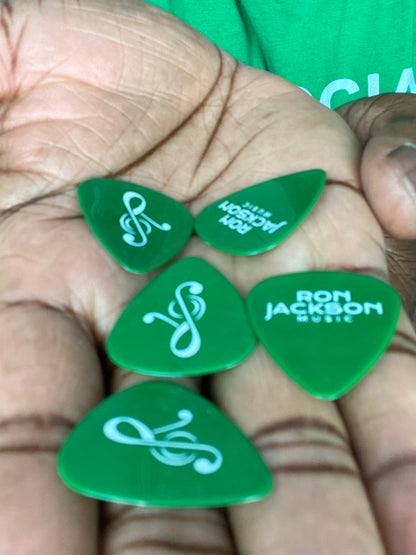 Five Ron Jackson Signature Custom Picks Green