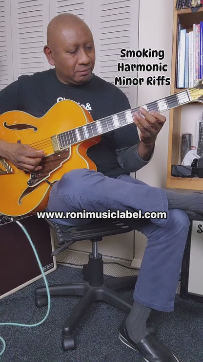 6 String Guitar Jazz Guitar Lick Smoking Harmonic Minor Scale Riffs! Jazz Improvisation Phrases using the most important modes of the with Sheet Music and Guitar TABS